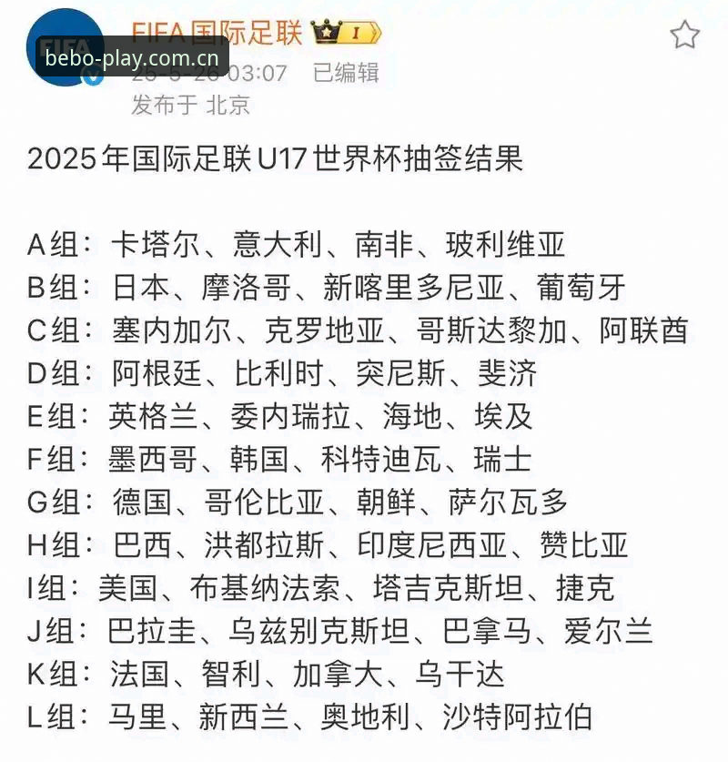 从抽签看U17世界杯：中国男女足前景分析与观赛指南